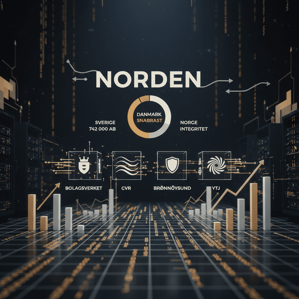 Sverige har flest aktiva bolag, Danmark är snabbast — Nordens registerdata 2026